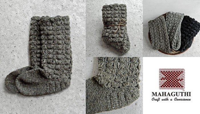 クロッシェソックス (Goat brown)