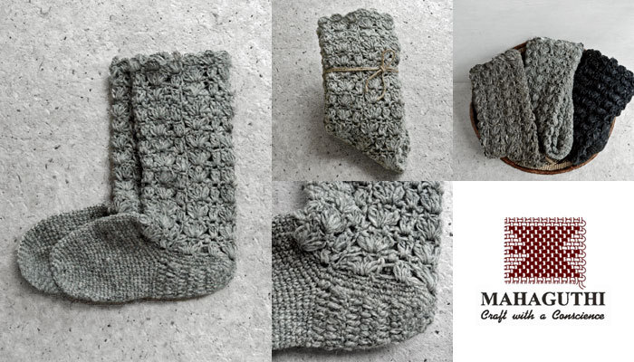 クロッシェソックス (Goat white)