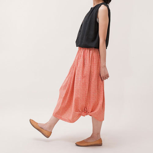 結びスカート(ブロックチェック)