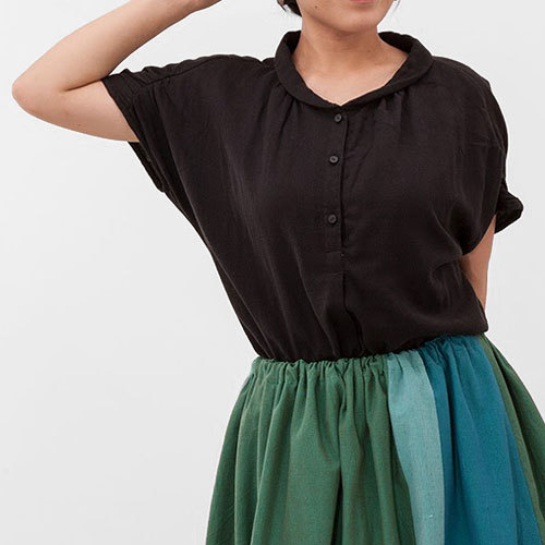 ソデギャザーシャツ(Wガーゼ)