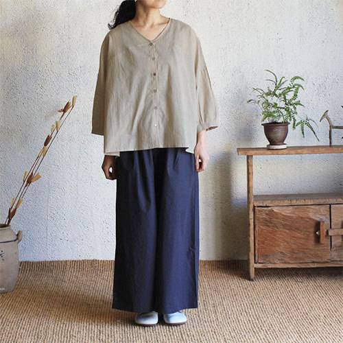 KLクロスギャザーヨークシャツ